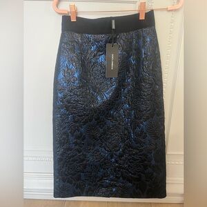 Dolce & Gabbana Brocade Navy and Black Skirt